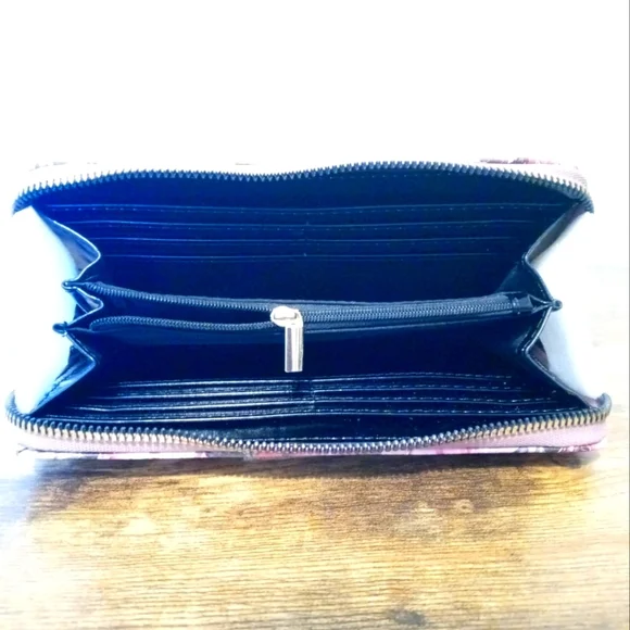 **Sold on Mercari** Betsey Johnson Purple Floral Long Checkbook Wallet - Picture 6 of 8